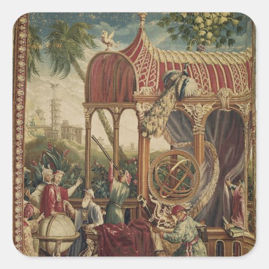The Astronomers, Beauvais Workshop, 1711 Vierkante Sticker (Voorkant)