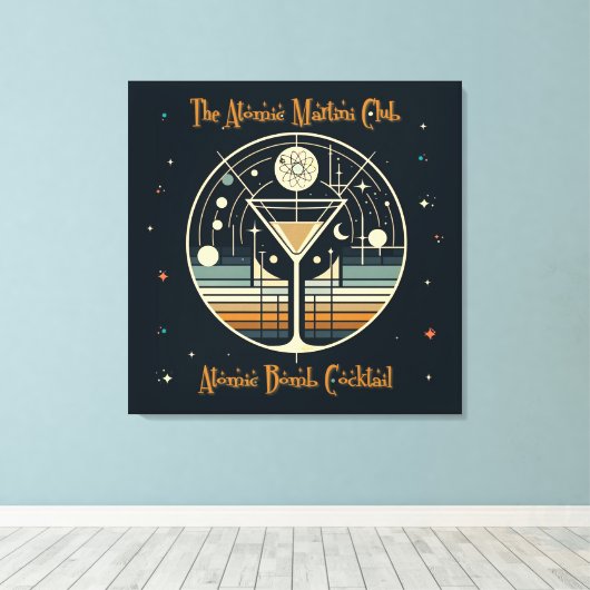 The Atomic Martini Club Atomic Bomb Cocktail Canvas Afdruk (Insitu (Houten vloer))