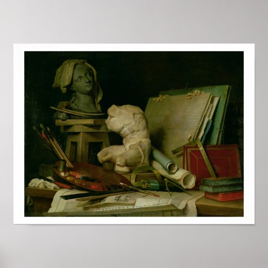 The Attributes of the Arts, 1769 (oil on canvas) Poster (Voorkant)
