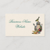 Thé au Petit Trianon over ivoor met theepot Visitekaartje (Achterkant)