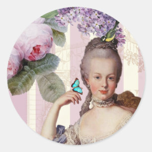 Thé au Petit Trianon - roos - alt design Ronde Sticker