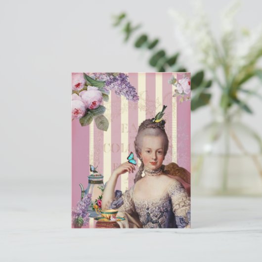 Thé au Petit Trianon - roos Briefkaart (Staand voorkant)