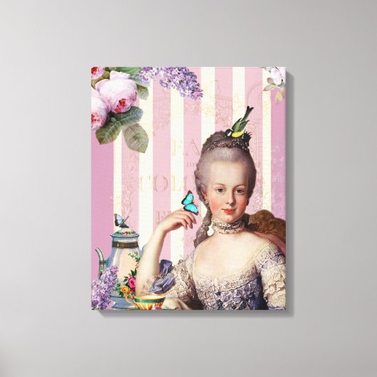 Thé au Petit Trianon - roos Canvas Afdruk (Voorkant)