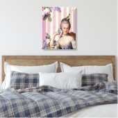 Thé au Petit Trianon - roos Canvas Afdruk (Insitu (Slaapkamer))