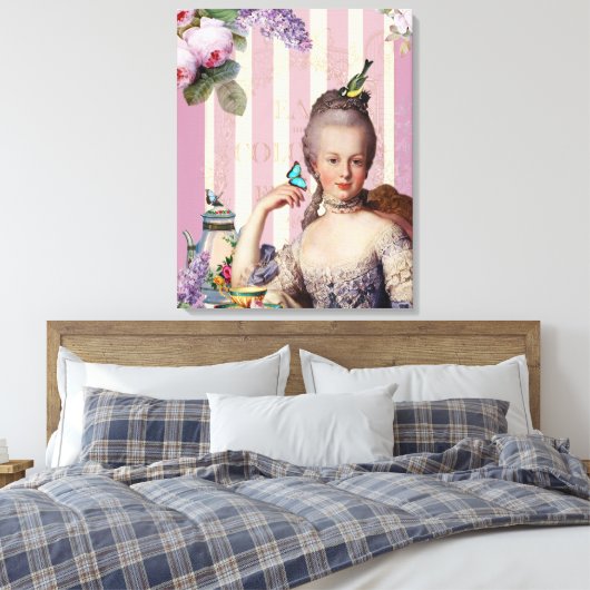 Thé au Petit Trianon - roos Canvas Afdruk (Insitu (Slaapkamer))