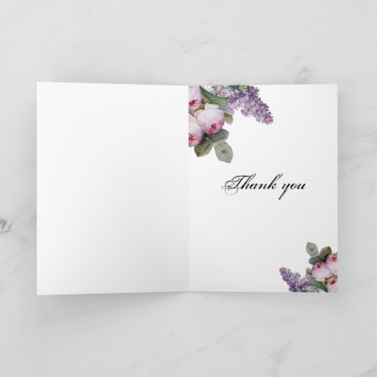 Thé au Petit Trianon - roos Dank u Bedankkaart (Binnen)