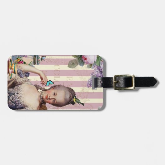 Thé au Petit Trianon, roos en ivoor Bagagelabel (Voorkant horizontaal)