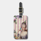 Thé au Petit Trianon, roos en ivoor Bagagelabel (Voorkant verticaal)