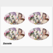 Thé au Petit Trianon - roos Ovale Sticker (Vel)