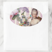 Thé au Petit Trianon - roos Ovale Sticker (Tas)