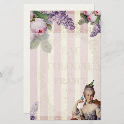 Thé au Petit Trianon - roos, persoonlijk Briefpapier (Voorkant / Achterkant)