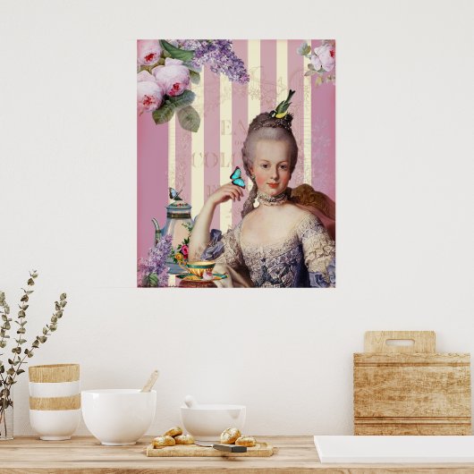 Thé au Petit Trianon - roos Poster (Keuken)