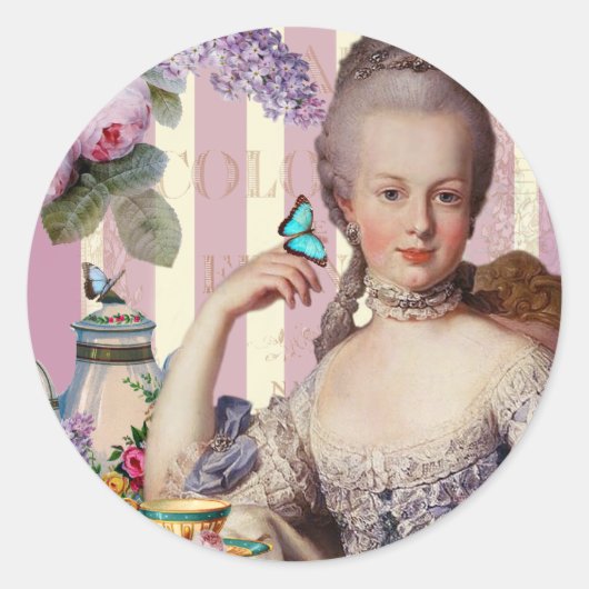 Thé au Petit Trianon - roos Ronde Sticker (Voorkant)