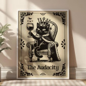 The Audacity Black Cat Funny Tarot Card Art Poster