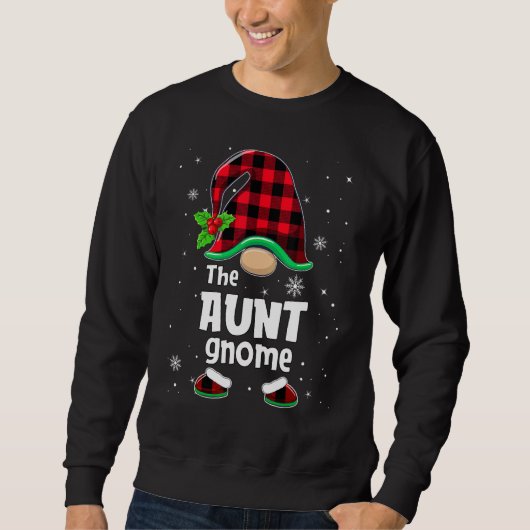 The Aunt Gnome Buffalo Plaid Christmas Matching Fa Trui (Voorkant)