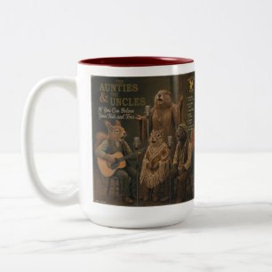 The Aunties & the Uncles: een Parodie Tweekleurige Koffiemok