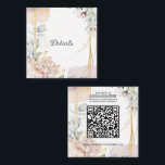 The Aureate Frame Floral Greenery Wedding Details Vierkante Visitekaartje<br><div class="desc">customize however you want</div>