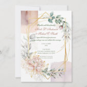 The Aureate Frame Floral Greenery Wedding  Kaart (Voorkant)