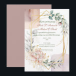 The Aureate Frame Floral Greenery Wedding  Kaart<br><div class="desc">Customize for your event</div>