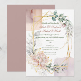 The Aureate Frame Floral Greenery Wedding  Kaart