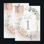 The Aureate Frame Floral Greenery Wedding  Kaart<br><div class="desc">Table Numbers. look for matching items in my store.</div>