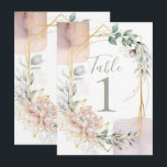 The Aureate Frame Floral Greenery Wedding  Kaart<br><div class="desc">Table Numbers. look for matching items in my store.</div>