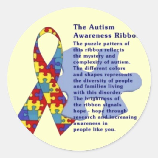 "The Autism Awareness Ribbon" Ronde Sticker (Voorkant)