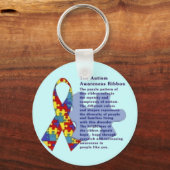 "The Autism Awareness Ribbon" Sleutelhanger (Voorkant)