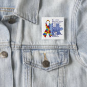 "The Autism Awareness Ribbon" Vierkante Button 5,1 Cm (In situ)