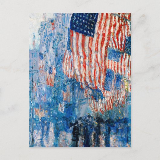 "The Avenue in the Rain" van Childe Hassam Briefkaart (Voorkant)