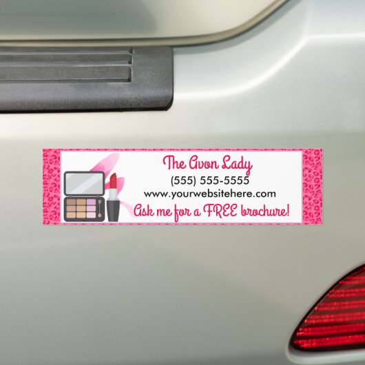 The Avon Lady, Roze Leopard Cosmetics Bumpersticker (Op auto)