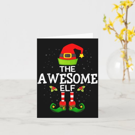 The Awesome Elf Christmas Family Matching Pajama Kaart (Gele Bloem)