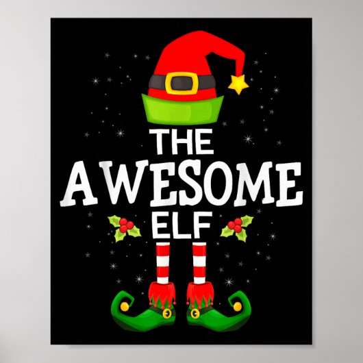 The Awesome Elf Christmas Family Matching Pajama Poster (Voorkant)