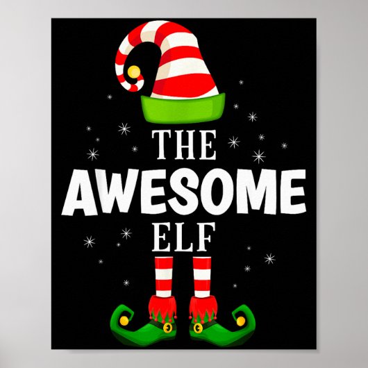 The Awesome Elf Christmas Pjs Matching Pajama Poster (Voorkant)