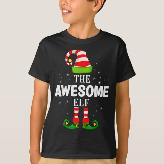The Awesome Elf Christmas Pjs Matching Pajama  T-shirt (Voorkant)