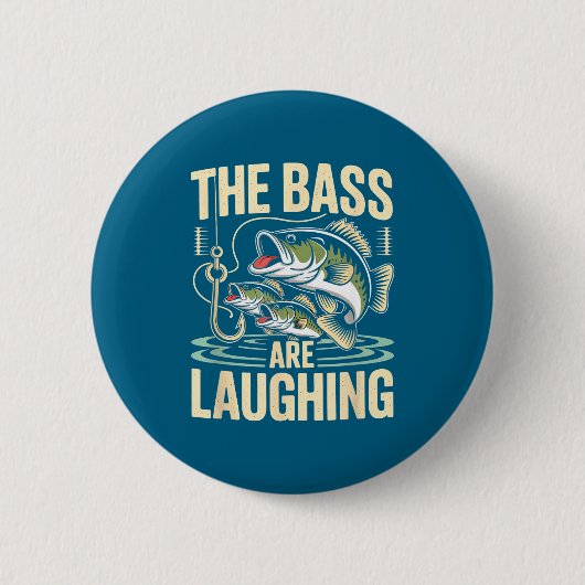 The B Are Laughing Funny Fishing Design  Ronde Button 5,7 Cm (Voorkant)