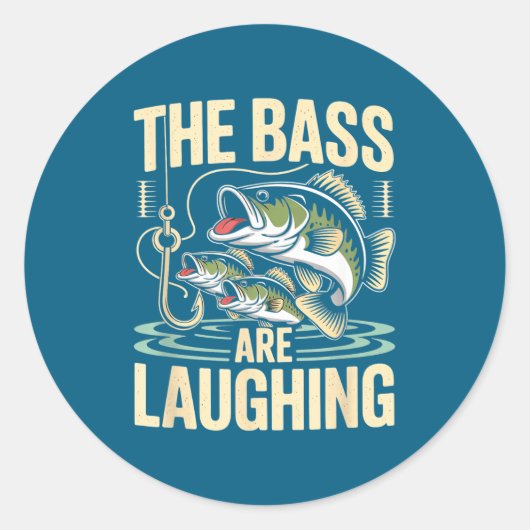 The B Are Laughing Funny Fishing Design  Ronde Sticker (Voorkant)