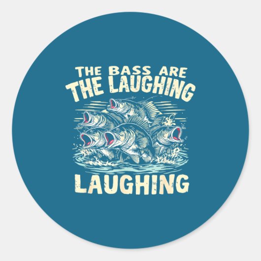 The B Are Laughing Funny Fishing Design  Ronde Sticker (Voorkant)