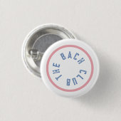 The Bach Club Blauwe Crest Roze Streep Bachelorett Ronde Button 3,2 Cm (Voorkant /achterkant)