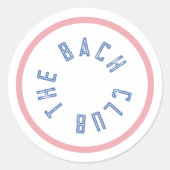 The Bach Club Blauwe Crest Roze Streep Ronde Sticker (Voorkant)