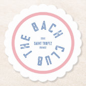 The Bach Club Blauwe Kam Blauwe Streep Kartonnen Onderzetters (Voorkant)