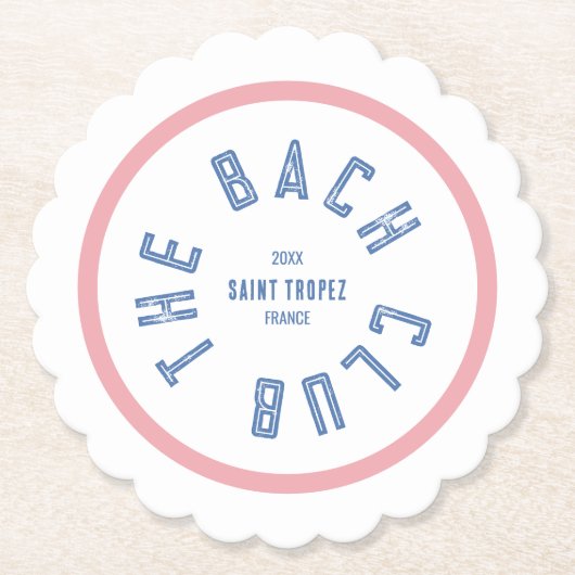 The Bach Club Blauwe Kam Blauwe Streep Kartonnen Onderzetters (Voorkant)