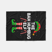 The Bah Humbug Elf Xmas Matching Family Elf Christ Fleece Deken (Voorkant (Horizontaal))