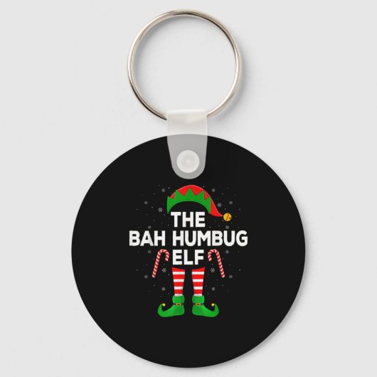 The Bah Humbug Elf Xmas Matching Family Elf Christ Sleutelhanger (Voorkant)