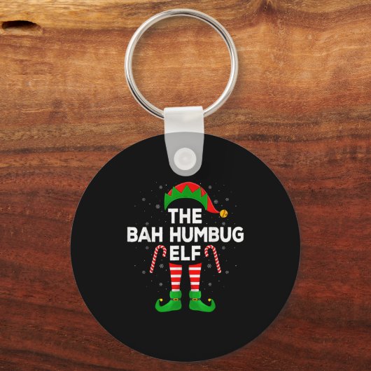 The Bah Humbug Elf Xmas Matching Family Elf Christ Sleutelhanger (Voorkant)