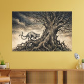 The Bakeneko Under Gnarled Branches Canvas Afdruk (Insitu (Woonkamer))