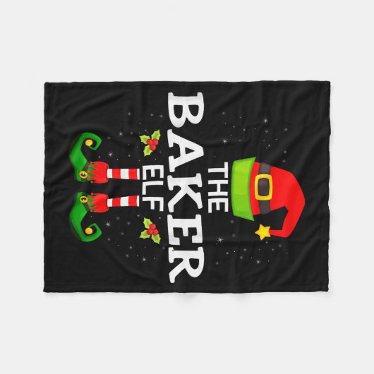 The Baker Elf Christmas Family Matching Pajama Fleece Deken (Voorkant (Horizontaal))