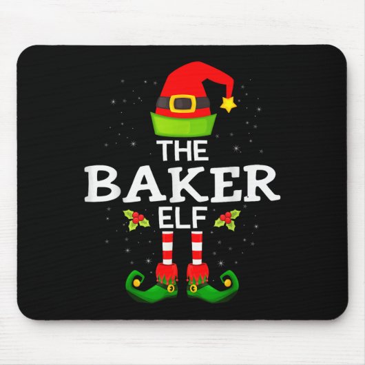 The Baker Elf Christmas Family Matching Pajama Muismat (Voorkant)