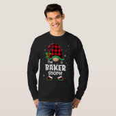 The Baker Gnome Buffalo Plaid Christmas Matching F T-shirt (Voorkant volledig)