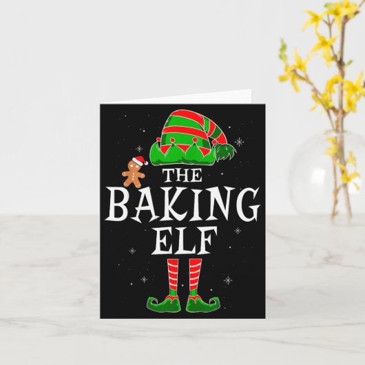 The Baking Elf Group Matching Family Christmas Coo Kaart (Gele Bloem)